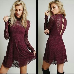 Free People Beach Lace Plum Dress